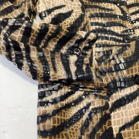 Selene Sport Animal Print Women's Blazer Jacket Button Front L - Picture 7 of 12